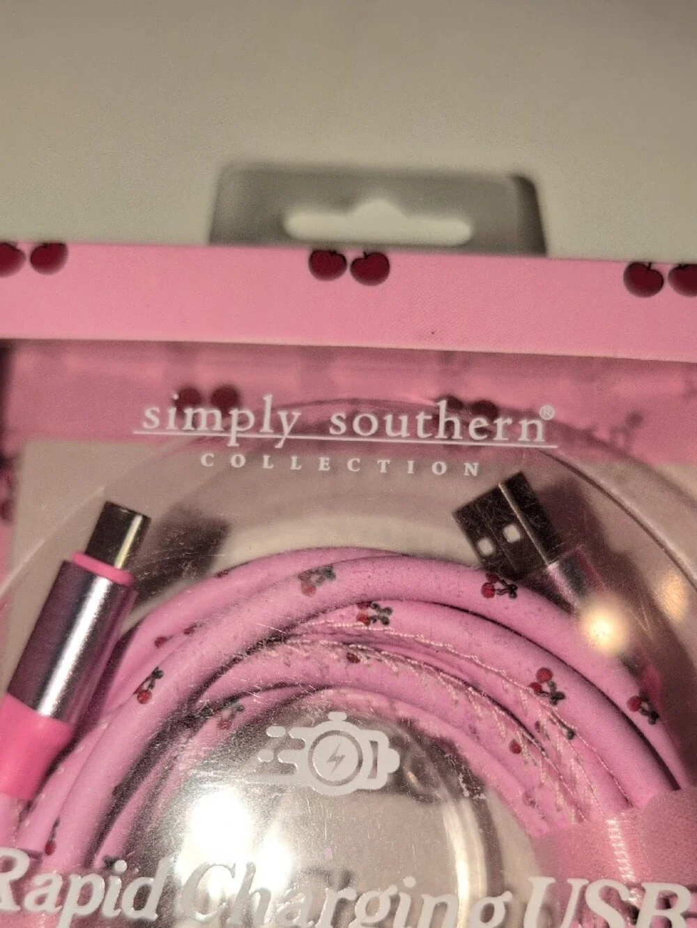 Simply Southern Pink USB-C to USB Rapid Charging Cable 10 Ft